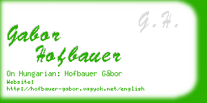gabor hofbauer business card